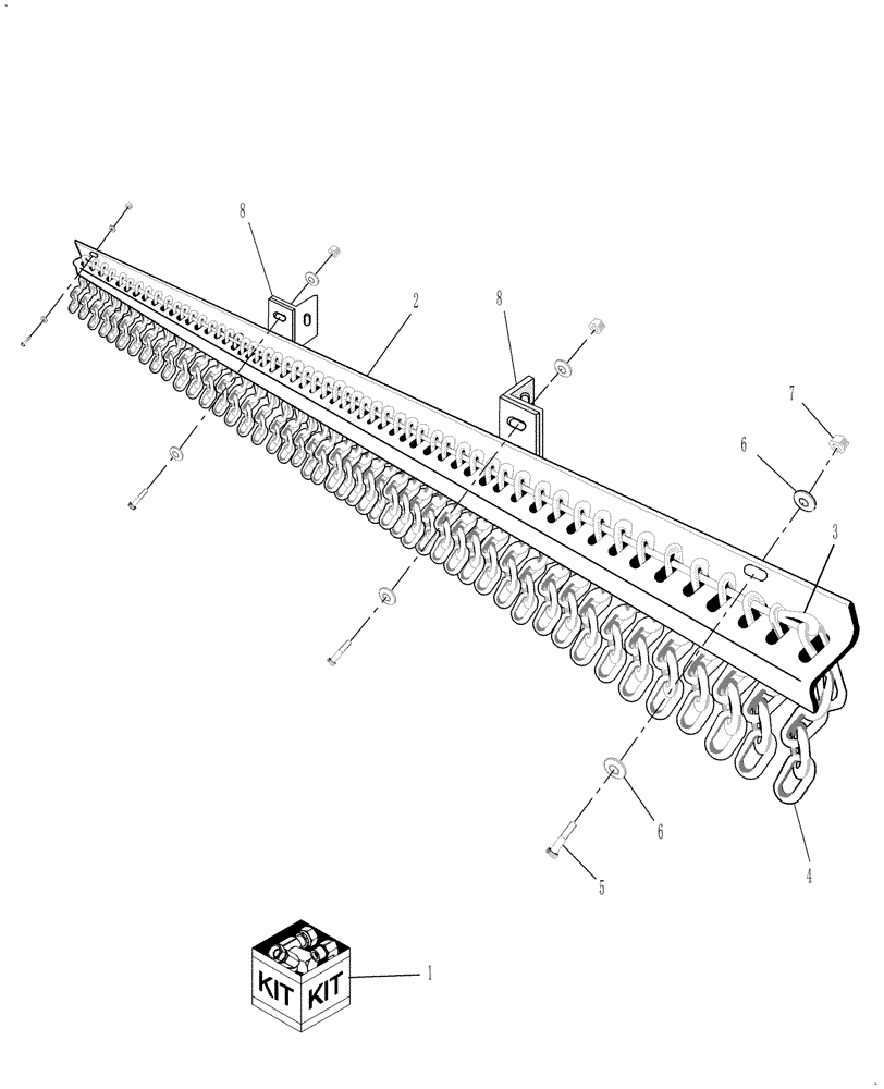 Схема запчастей Case IH 717721366 - (014) - 6 FRONT CHAIN GUARD KIT - MAG010D1598 (00) - COMPLETE MACHINE