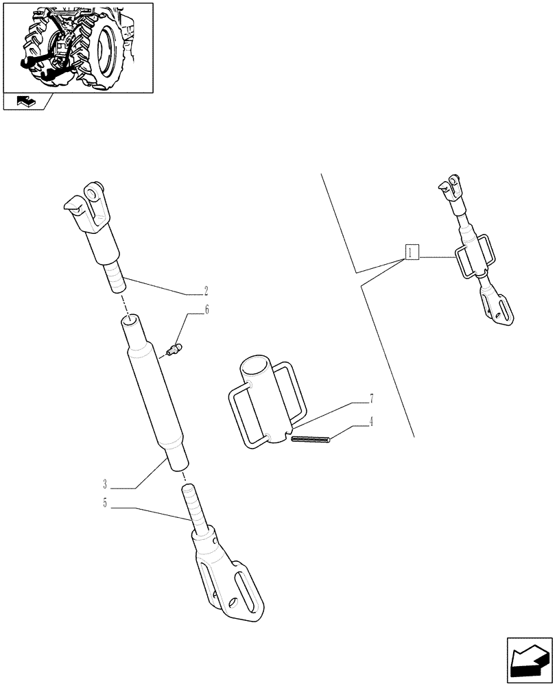 Схема запчастей Case IH FARMALL 95U - (1.89.6/ A) - IMPLEMENT CARRIER - TIE-ROD - BREAKDOWN (09) - IMPLEMENT LIFT