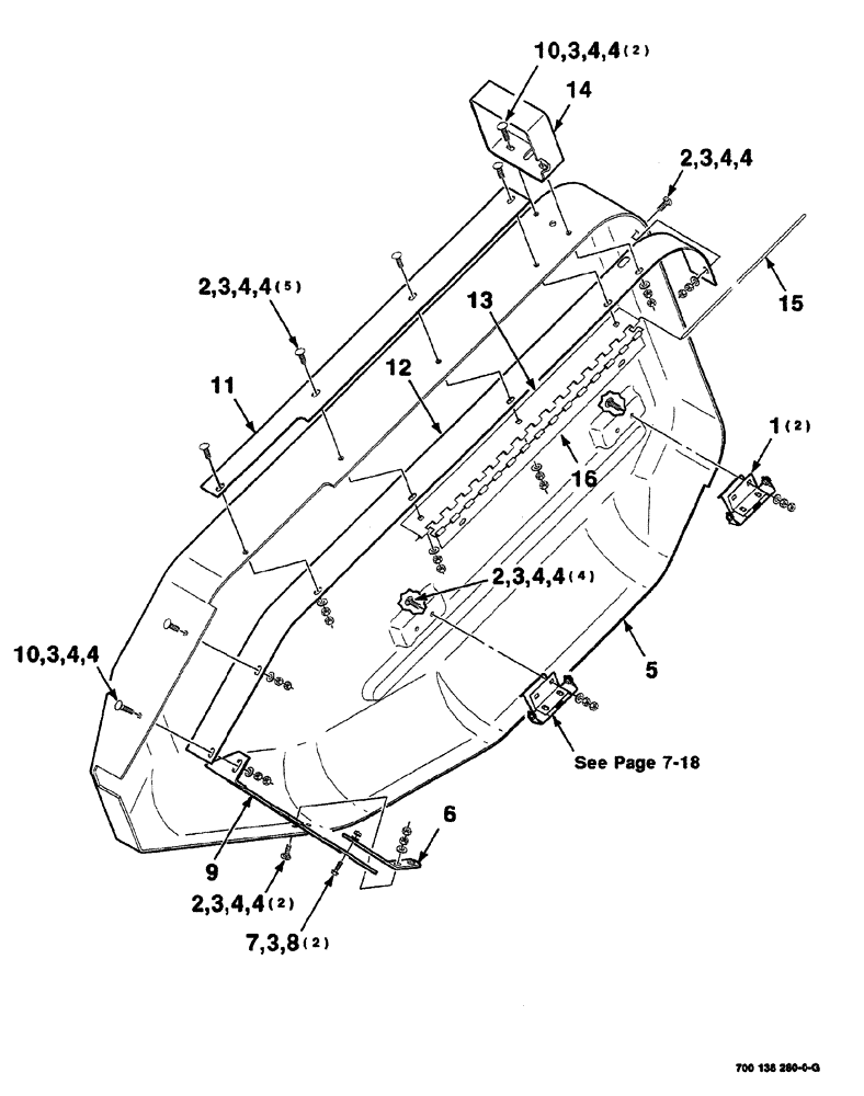 Схема запчастей Case IH 525 - (07-016) - SHIELD ASSEMBLY (RIGHT) (58) - ATTACHMENTS/HEADERS