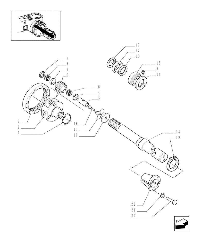 Схема запчастей Case IH MXM120 - (1.48.1/08) - (VAR.437) 98" LONG AXLE FOR CAST DISC (05) - REAR AXLE