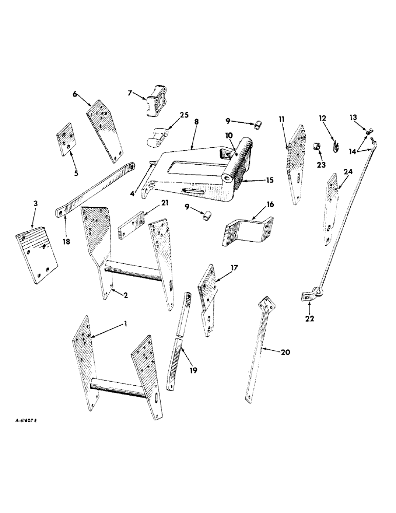 Схема запчастей Case IH 1110 - (M-03) - MAIN FRAME, SIDE MOUNTING PLATES AND STAY ROD 