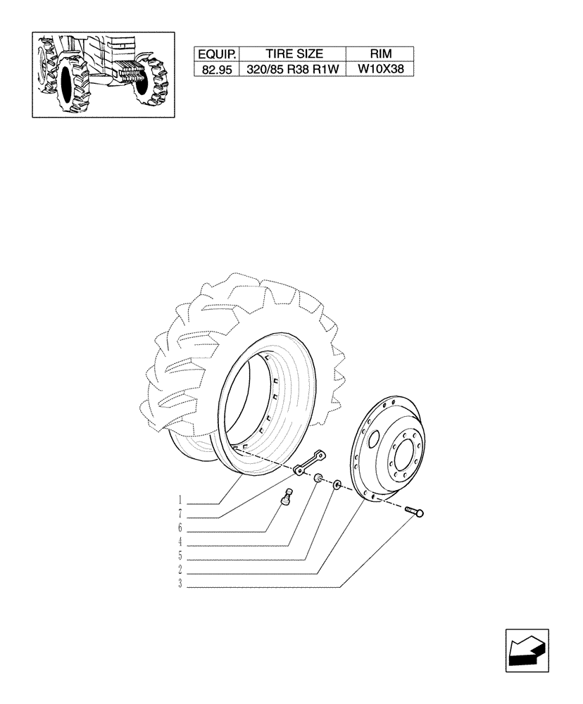 Схема запчастей Case IH MXM120 - (82.00[11]) - 4WD DRIVING WHEELS (11) - WHEELS/TRACKS