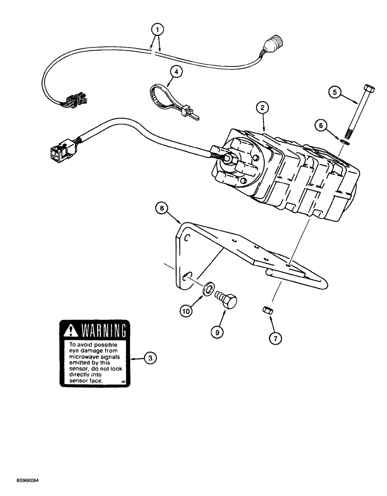 Схема запчастей Case IH AFS - (02-18) - RADAR ADAPER AND GROUND SPEED SENSOR (55) - ELECTRICAL SYSTEMS