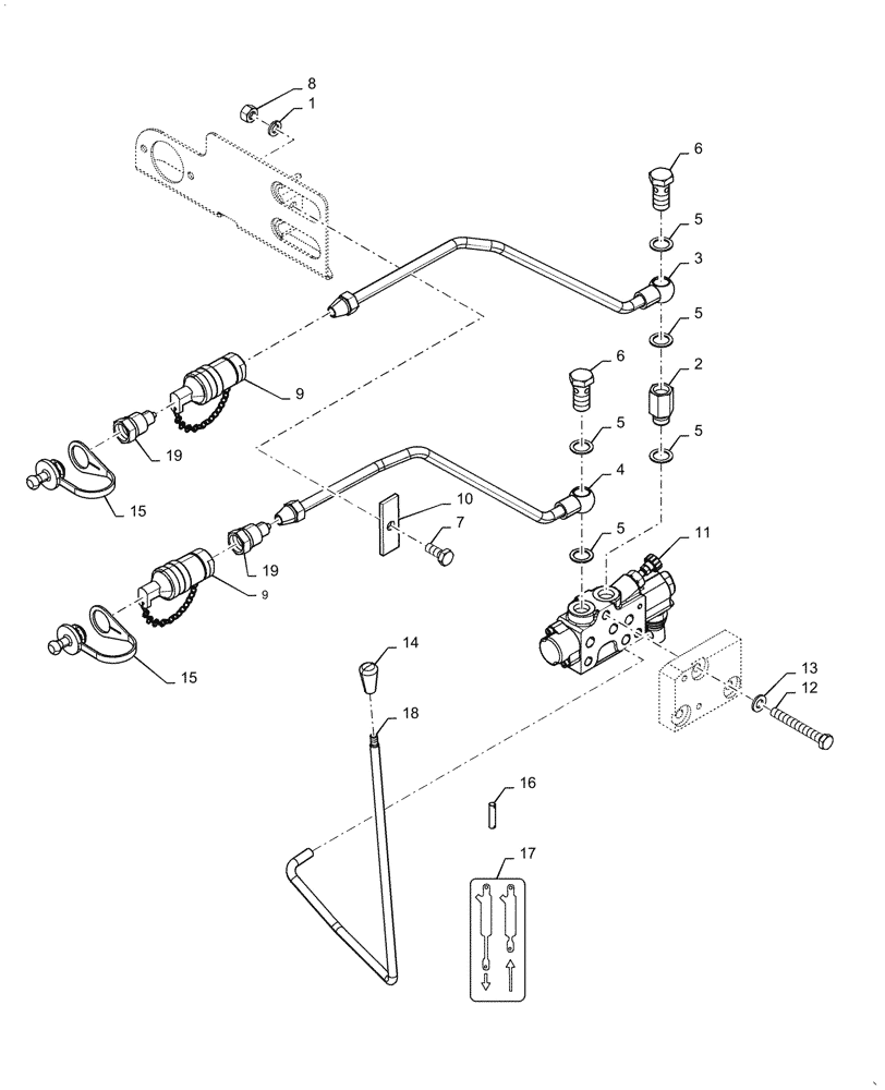 Схема запчастей Case IH FARMALL 55A - (35.204.03[02]) - REMOTE CONTROL VALVE (35) - HYDRAULIC SYSTEMS