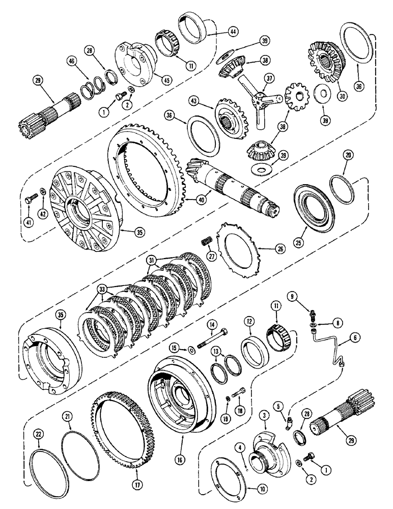 Схема запчастей Case IH 1370 - (192) - DIFFERENTIAL, FIRST USED TRANSMISSION SERIAL NUMBER 10028201 (06) - POWER TRAIN