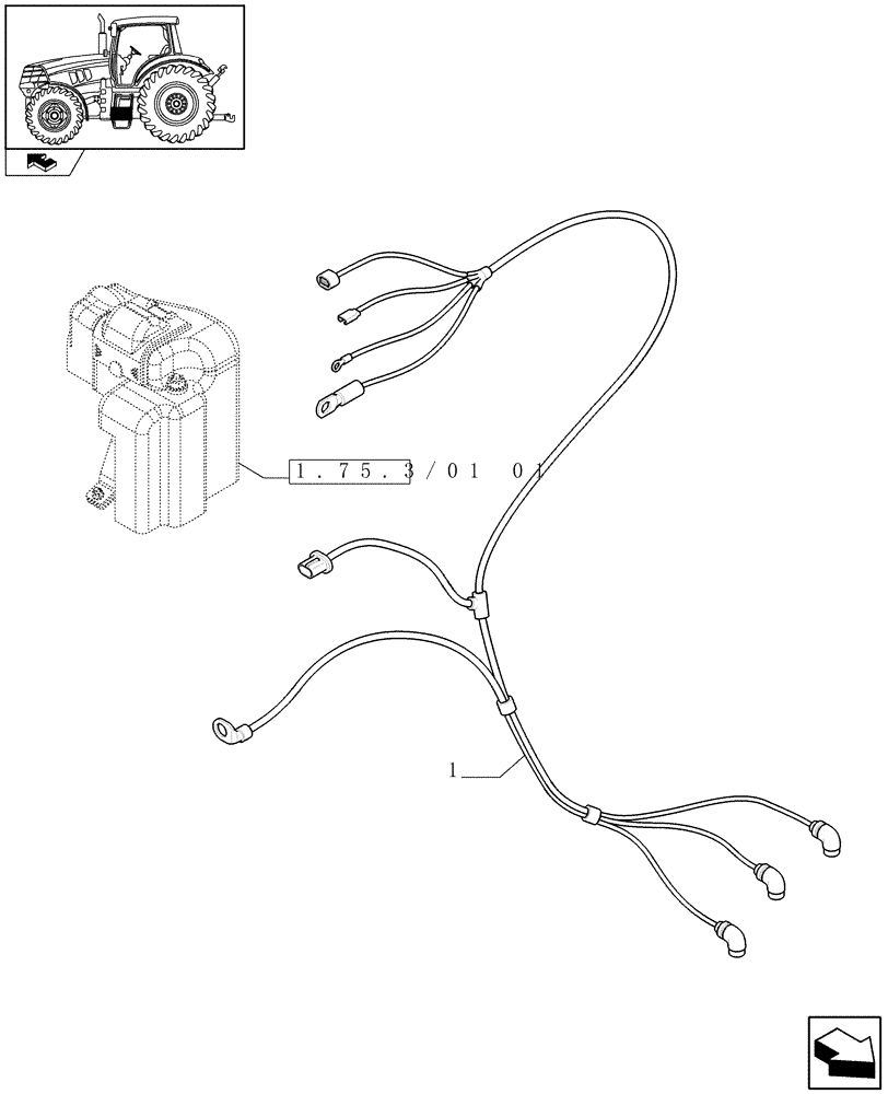 Схема запчастей Case IH PUMA 140 - (1.75.3/01[02]) - ELECTRICALLY CONTROLLED BATTERY ISOLATOR (VAR.330798) (06) - ELECTRICAL SYSTEMS