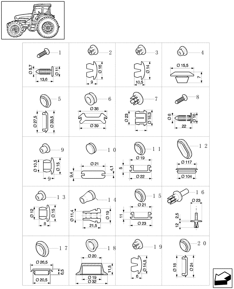 Схема запчастей Case IH JX1090U - (1.96.7[01]) - MISCELLANEOUS CAPS (10) - OPERATORS PLATFORM/CAB