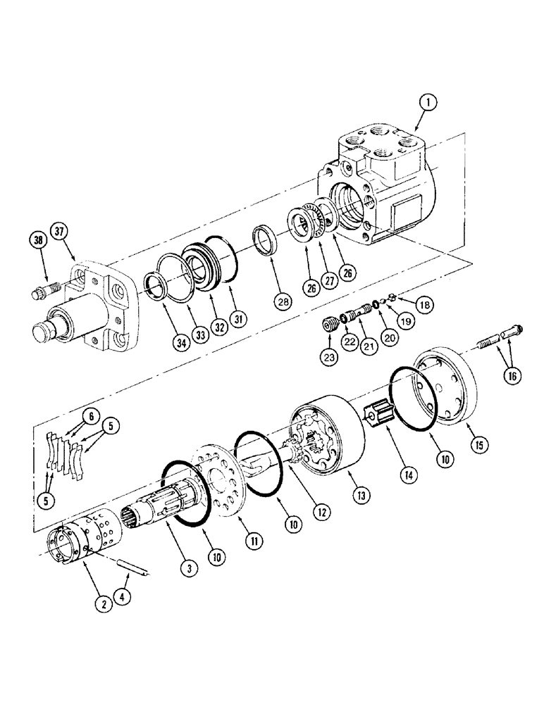 Схема запчастей Case IH 8950 - (5-010) - STEERING PUMP, TWO WHEEL DRIVE TRACTOR (05) - STEERING