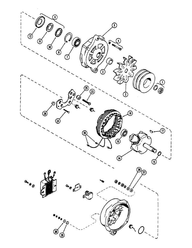 Схема запчастей Case IH 2670 - (122) - A45237 ALTERNATOR, 55 AMP PRESTOLITE (04) - ELECTRICAL SYSTEMS