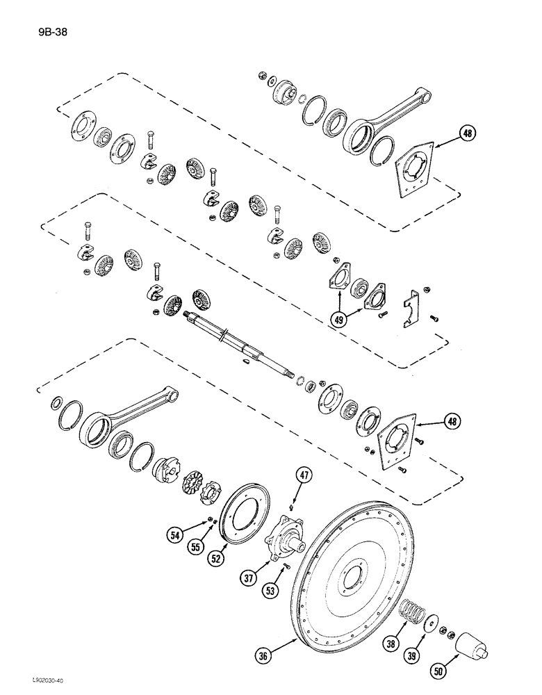 Схема запчастей Case IH 1680 - (9B-37) - SHAKER SHAFT AND AUGER DRIVE (CONTD) (14) - ROTOR, CONCANVES & SIEVE