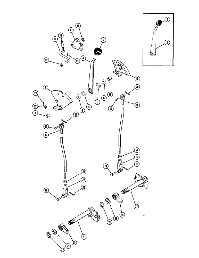 Схема запчастей Case IH 1370 - (162) - RANGE SHIFT LINKAGE, USED PRIOR TO TRANSMISSION SERIAL NUMBER 10028201 (06) - POWER TRAIN