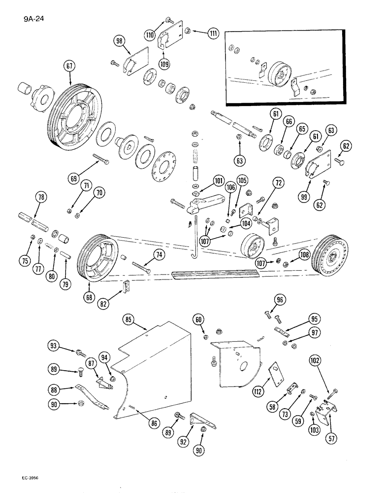 Схема запчастей Case IH 1680 - (9A-24) - FEEDER JACKSHAFT DRIVE (CONTD) (13) - FEEDER