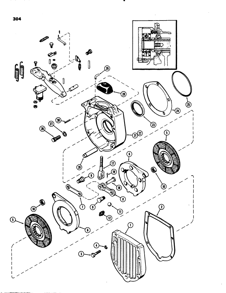 Схема запчастей Case IH 1070 - (0304) - DIFFERENTIAL BRAKE (06) - POWER TRAIN