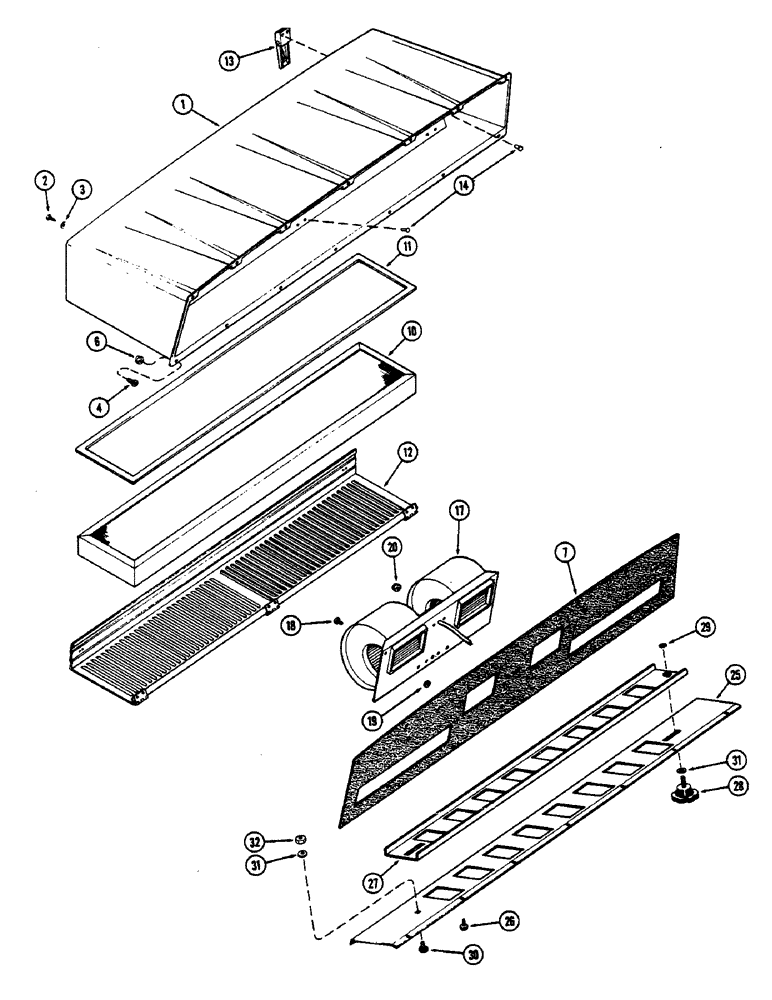 Схема запчастей Case IH 2390 - (9-382) - CAB, AIR FILTER AND BLOWER (09) - CHASSIS/ATTACHMENTS