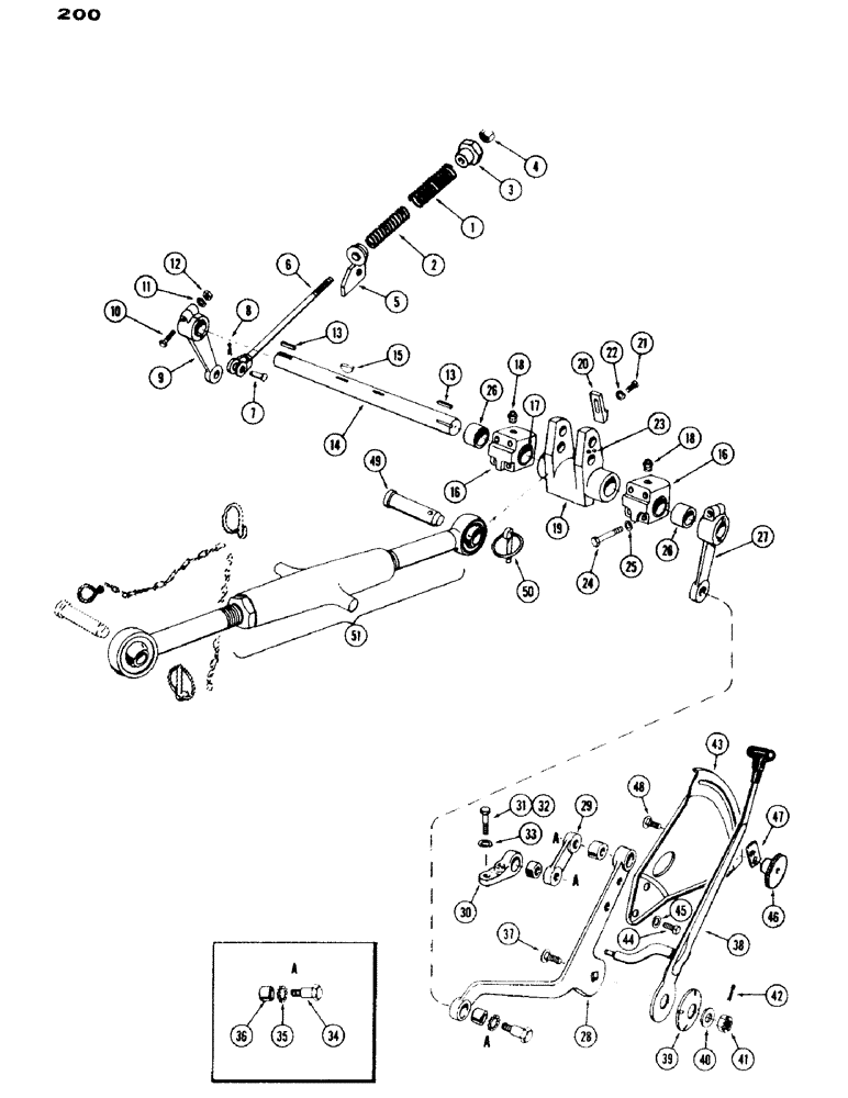 Схема запчастей Case IH 430 - (200) - SENSING LINKAGE, GENERAL PURPOSE, DRAFT-O-MATIC (06) - POWER TRAIN