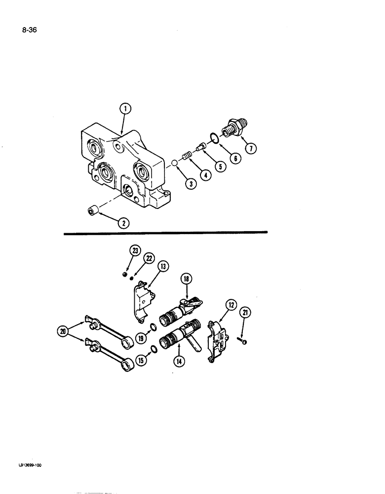 Схема запчастей Case IH 9280 - (8-036) - HYDRAULIC REMOTE VALVE INLET COVER (08) - HYDRAULICS