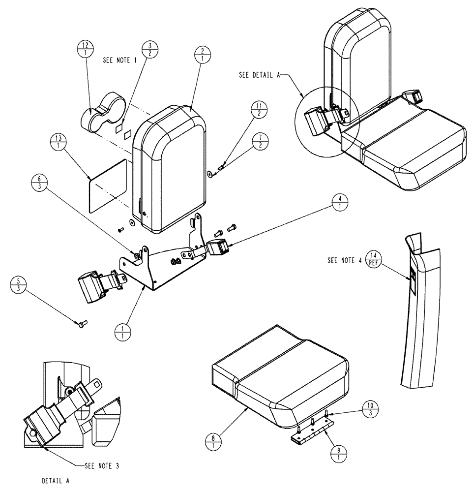 Схема запчастей Case IH TITAN 4520 - (01-045) - INSTRUCTIONAL SEAT ASSEMBLY (10) - CAB