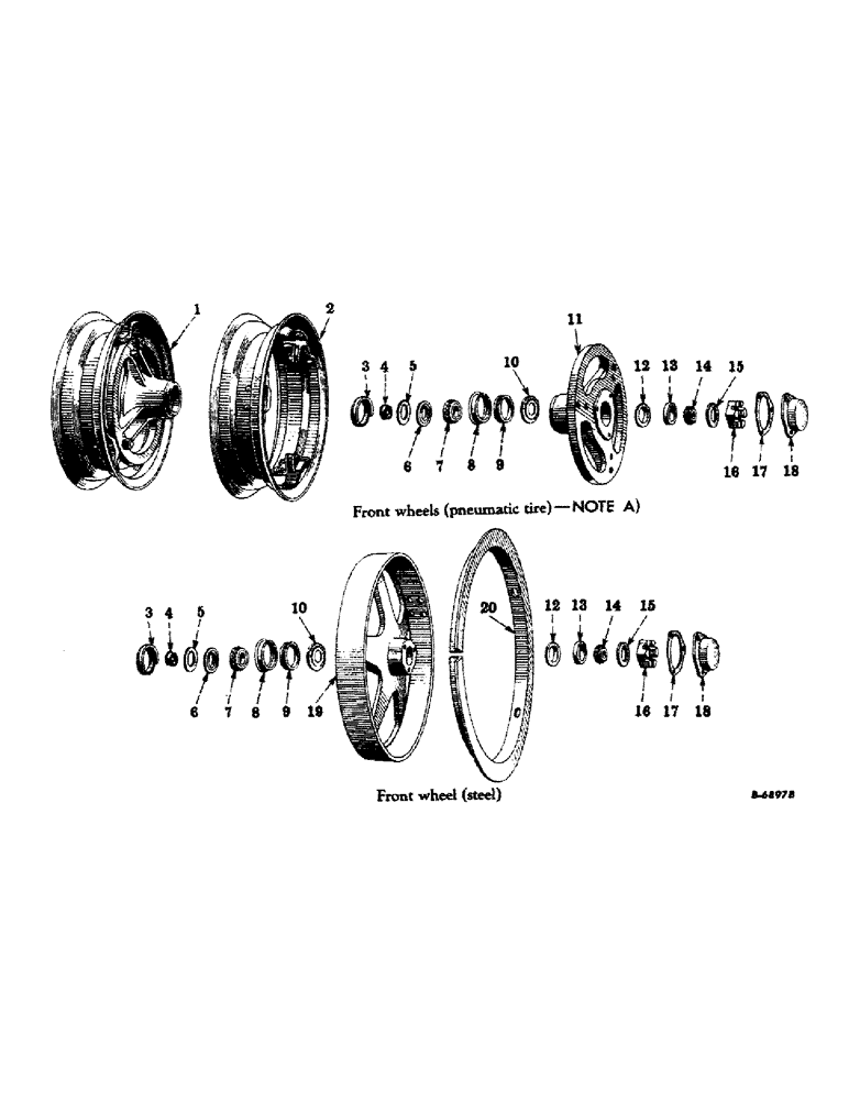 Схема запчастей Case IH 450-SERIES - (297) - CHASSIS, FRONT WHEELS, FOR ALL TRACTORS EXCEPT HI-CLEAR TRACTORS (12) - CHASSIS