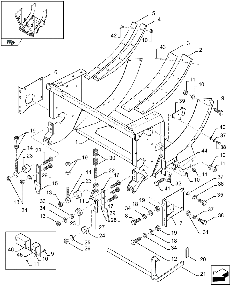 Схема запчастей Case IH LBX332R - (13.23[01]) - FEED CHAMBER (13) - FEEDER