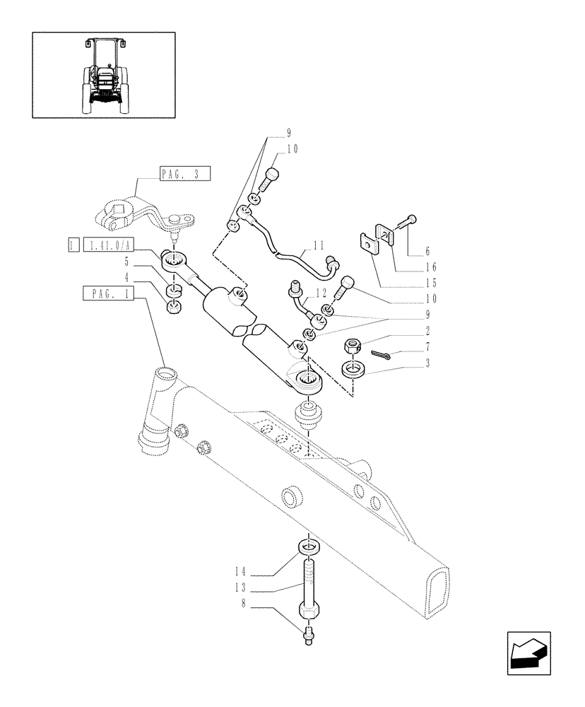 Схема запчастей Case IH JX1095N - (1.41.0[04]) - 2WD FRONT AXLE - STEERING KNUCKLE - HUB (04) - FRONT AXLE & STEERING