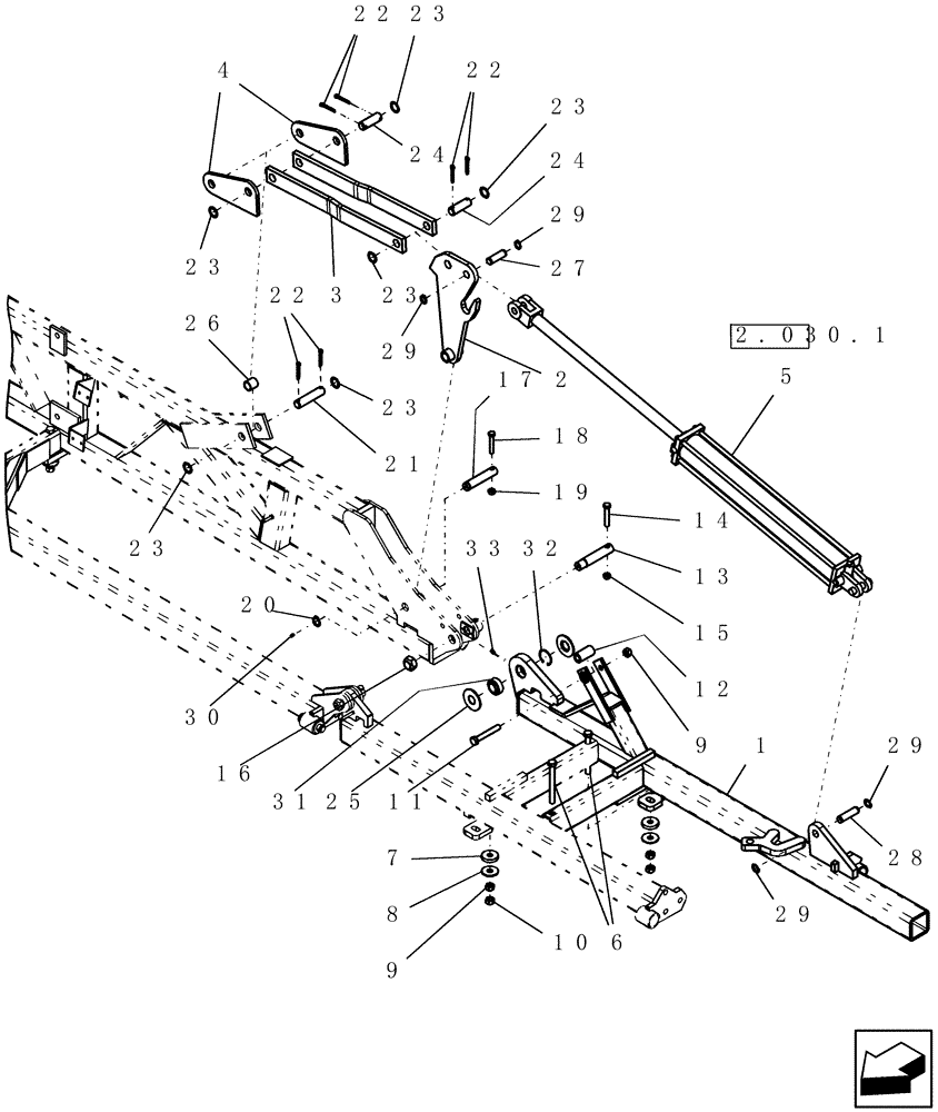 Схема запчастей Case IH ATX400 - (1.320.1) - 6 THREE SECTION OUTER WING (REAR) - 27 MODEL SHOWN (12) - FRAME