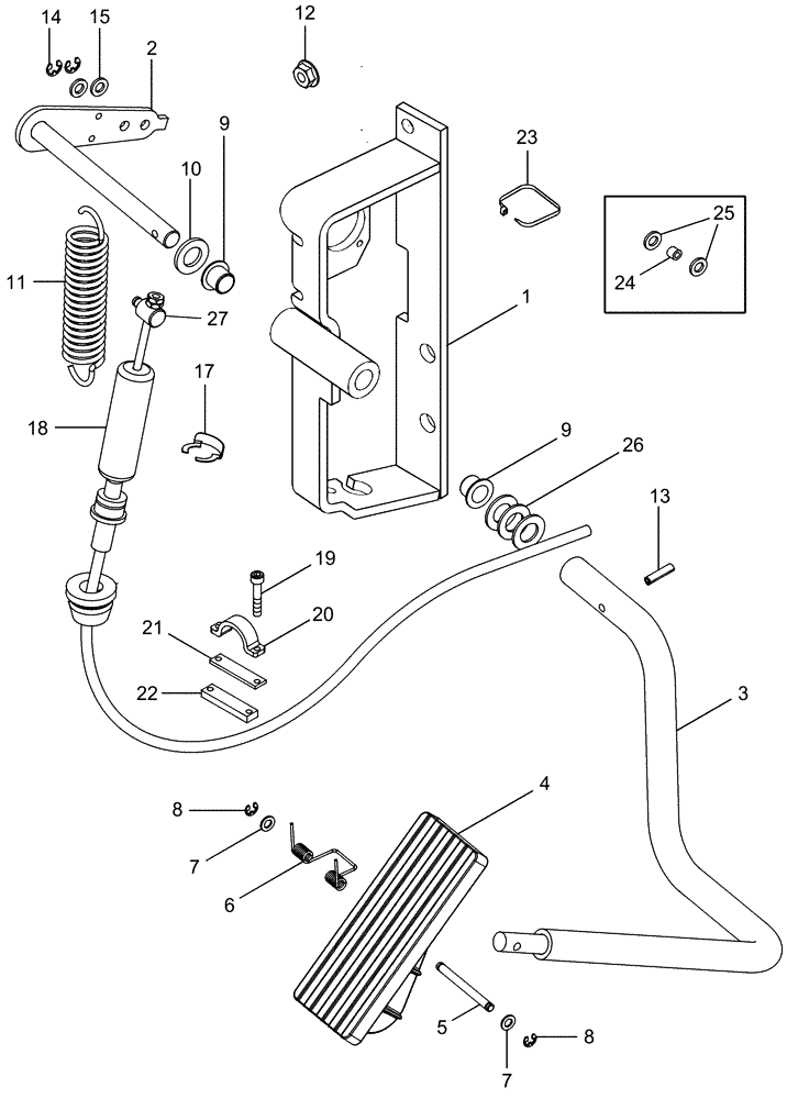 Схема запчастей Case IH MAGNUM 255 - (03-07) - FOOT THROTTLE (03) - FUEL SYSTEM