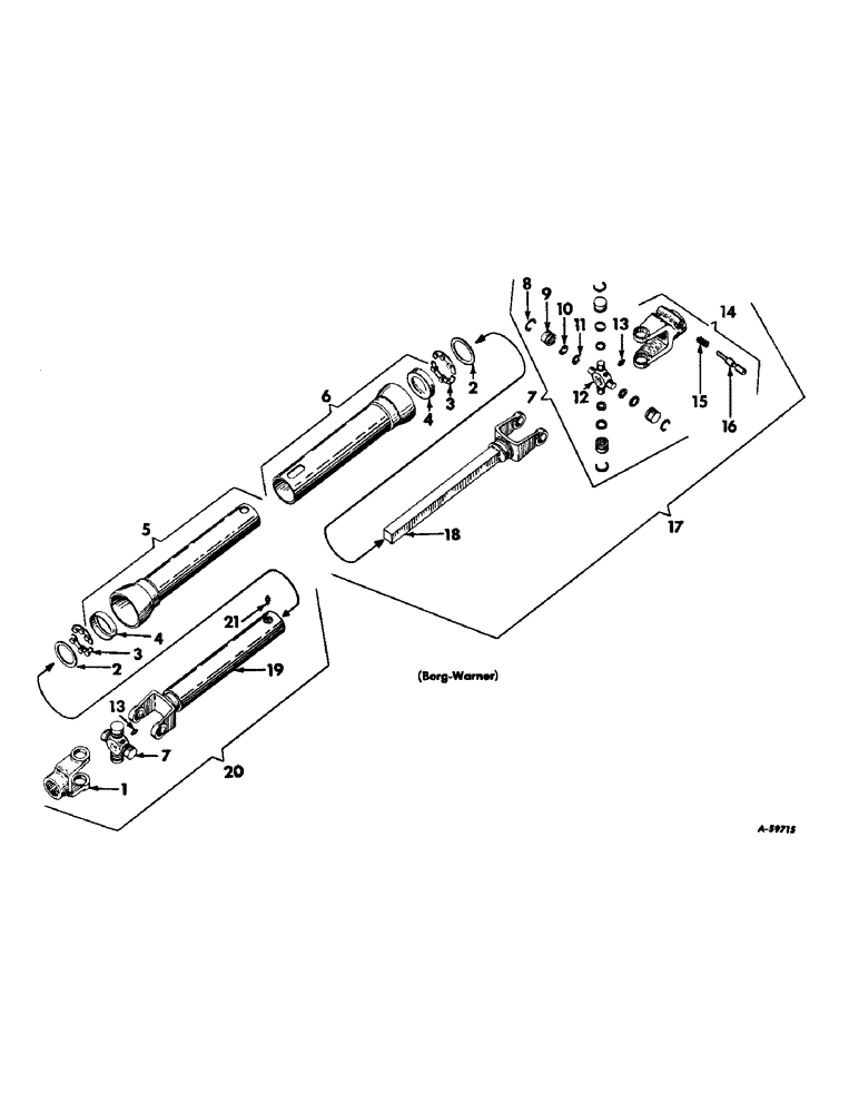 Схема запчастей Case IH 350 - (D-11) - FRONT POWER DRIVE AND SHIELDS, BORG WARNER (31) - IMPLEMENT POWER TAKE OFF