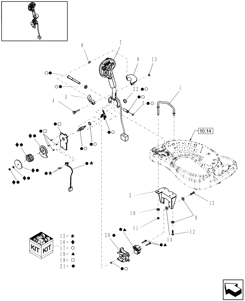 Схема запчастей Case IH WD2303 - (10.26) - MULTI-FUNCTION HANDLE (10) - CAB