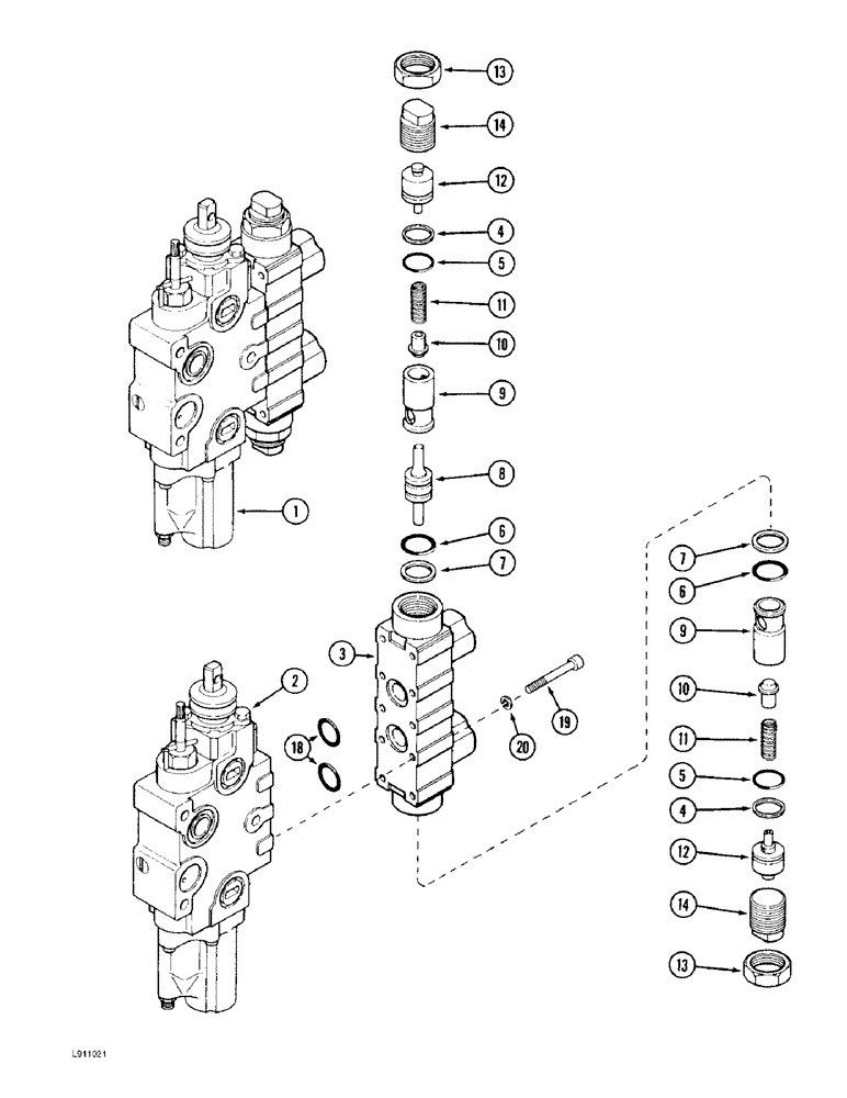 Схема запчастей Case IH 9310 - (8-070) - LOAD CHECK REMOTE CONTROL VALVE ASSEMBLY, IF EQUIPPED (08) - HYDRAULICS