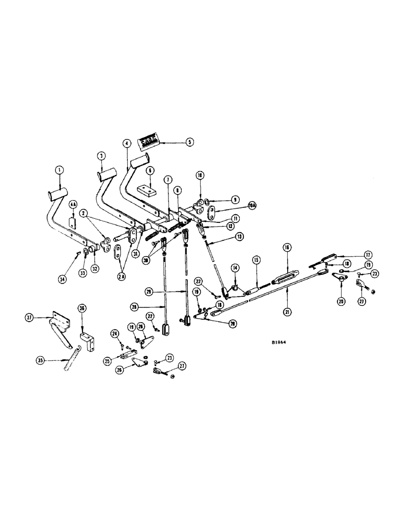 Схема запчастей Case IH 960 - (322) - TURNING BRAKE PEDAL AND LINKAGE, 960 SPECIAL COMBINE (33) - BRAKES & CONTROLS