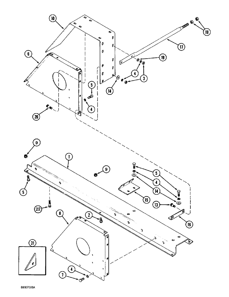 Схема запчастей Case IH 1688 - (9A-10) - SEPARATOR JACKSHAFT SUPPORT (13) - FEEDER