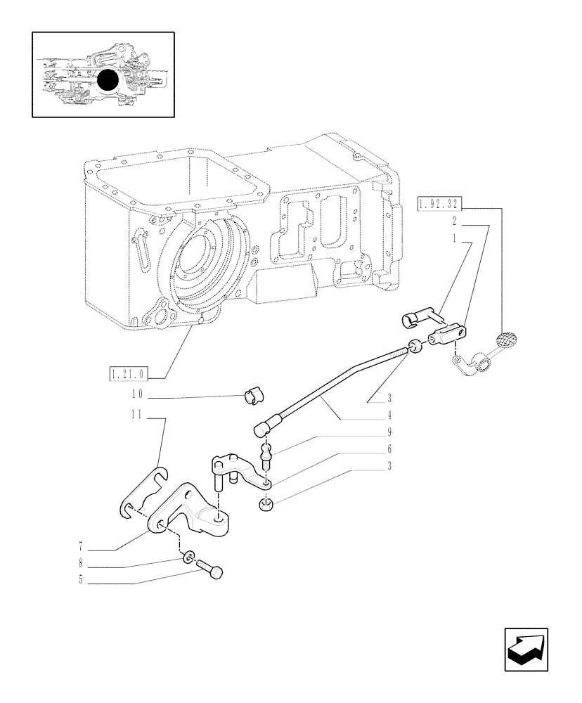 Схема запчастей Case IH JX1095C - (1.32.7) - DIFFERENTIAL LOCK CONTROL (03) - TRANSMISSION