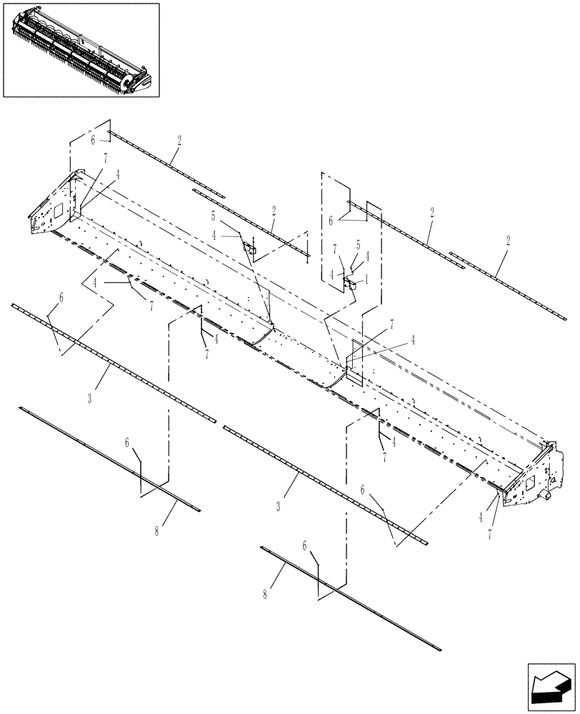 Схема запчастей Case IH 2020 - (20.12.06[2]) - AUGER STRIPPERS, PIN CBJ021301 AND AFTER (58) - ATTACHMENTS/HEADERS