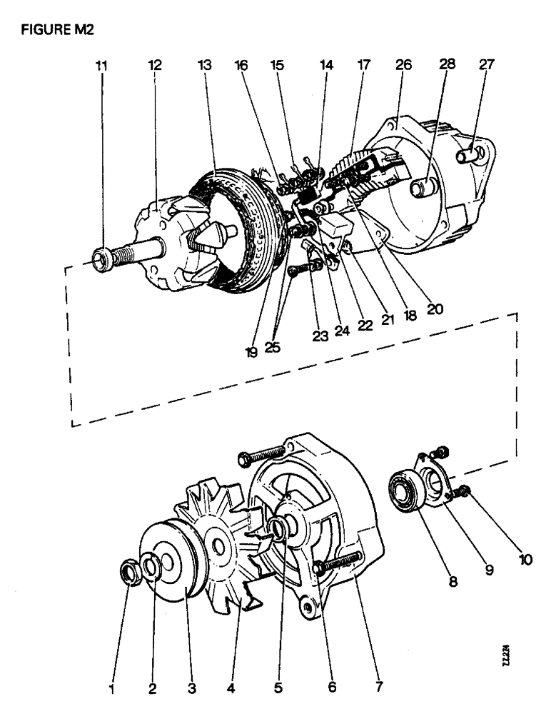 Схема запчастей Case IH 1410 - (M2-1) - ELECTRICAL EQUIPMENT, ALTERNATOR, AC DELCO, (EFF. S/N NOTE A) (06) - ELECTRICAL SYSTEMS