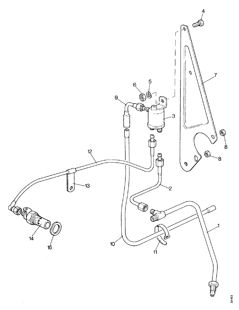 Схема запчастей Case IH 1490 - (A08-1) - THERMOSTART, RESERVOIR AND PIPES, PRIOR TO P.I.N. 1184823 (01) - ENGINE