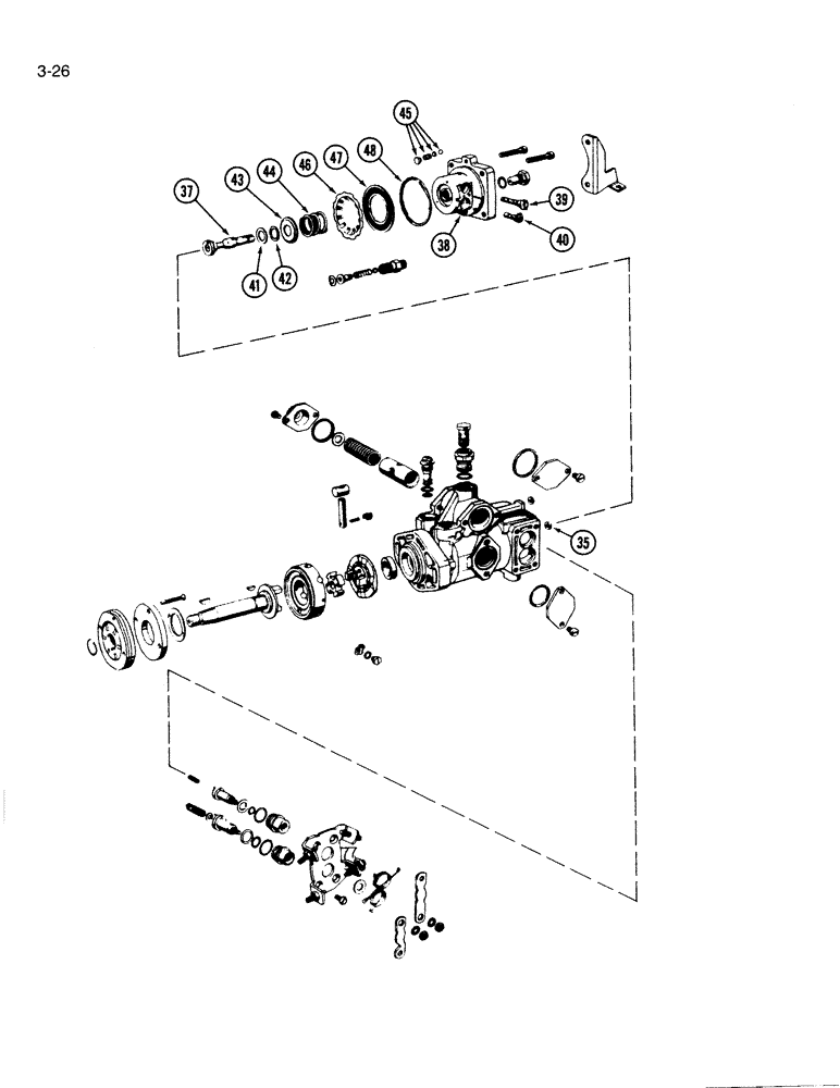 Схема запчастей Case IH 5000 - (3-26) - FUEL INJECTION PUMP, D-239 DIESEL ENGINE (03) - FUEL SYSTEM