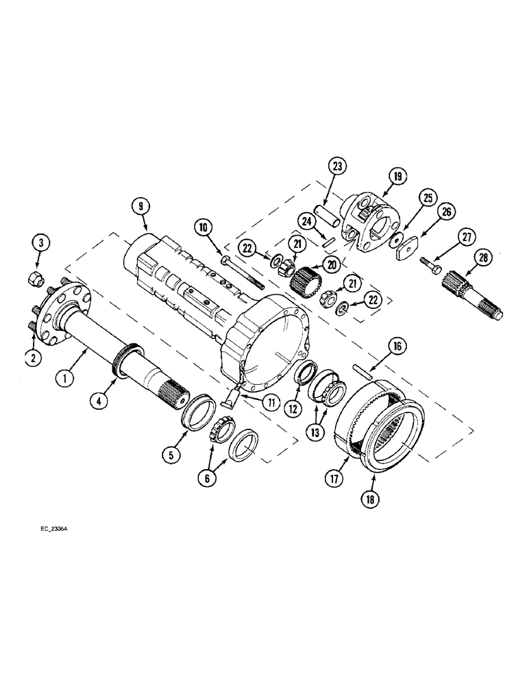 Схема запчастей Case IH 3220 - (6-050) - REAR AXLE AND CARRIER (06) - POWER TRAIN