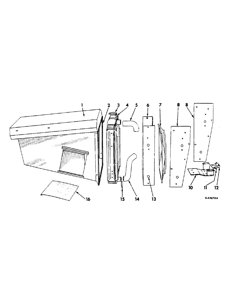 Схема запчастей Case IH 414 - (242) - RADIATOR, RADIATOR SUPPORTS AND SCREEN (10) - ENGINE