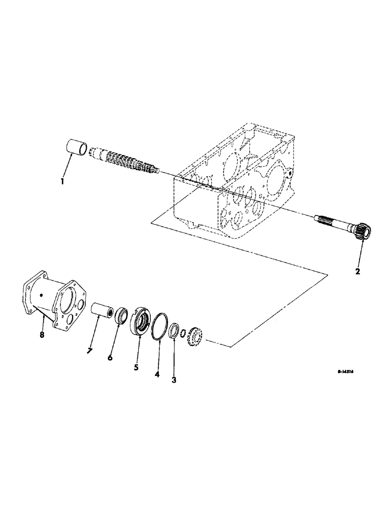 Схема запчастей Case IH 403 - (041) - HYDROSTATIC DRIVE, TRANSMISSION PARTS (21) - TRANSMISSION