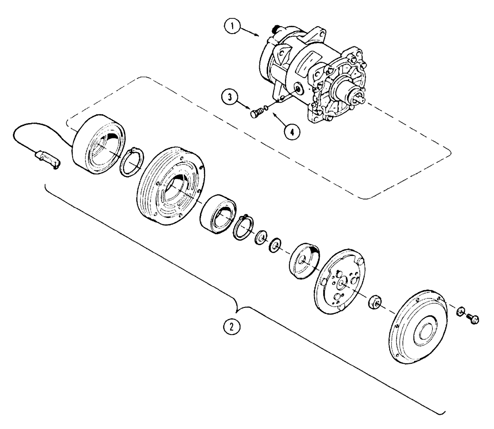 Схема запчастей Case IH MX100 - (02-08) - COMPRESSOR ASSY (02) - ENGINE