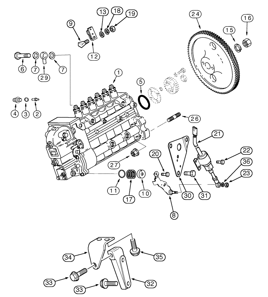 Схема запчастей Case IH MX110 - (03-03) - FUEL INJECTION PUMP - MX100, MX110 (03) - FUEL SYSTEM