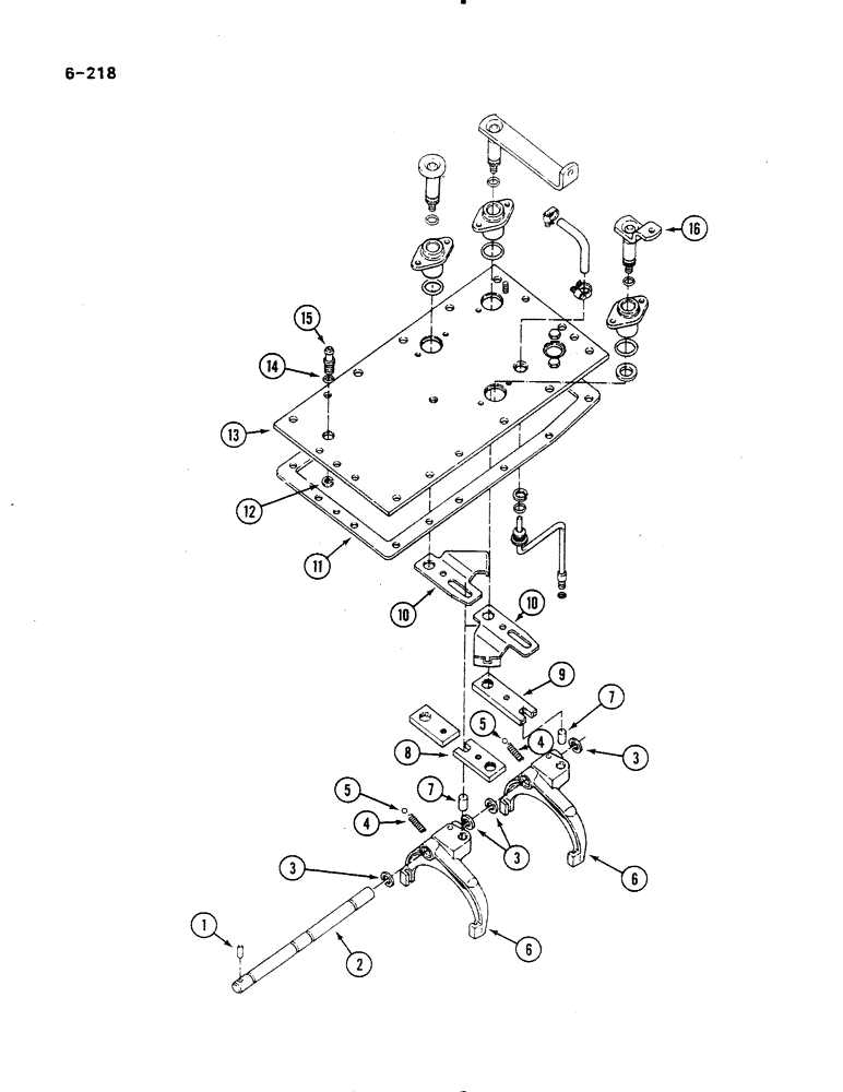 Схема запчастей Case IH 485 - (6-218) - GEAR SHIFT MECHANISM, SPEED TRANSMISSION (06) - POWER TRAIN
