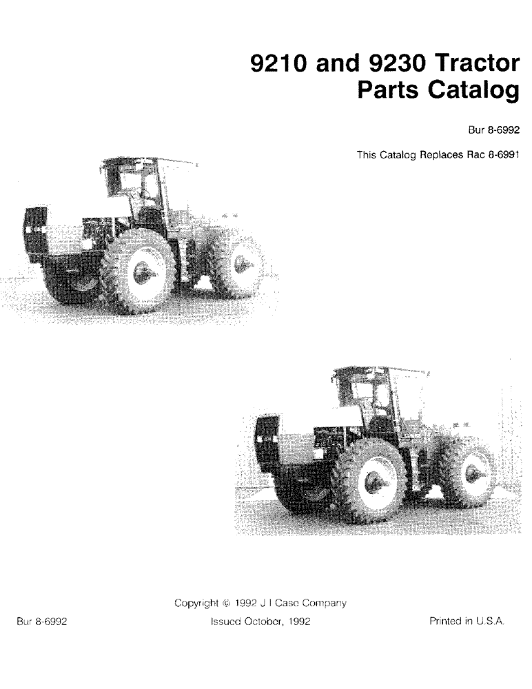 Схема запчастей Case IH 9210 - (1-001) - 9210 AND 9230 TRACTOR (00) - PICTORIAL INDEX
