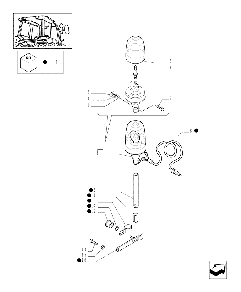 Схема запчастей Case IH JX1090U - (1.92.762) - (VAR.762) ROTARY BEACON (10) - OPERATORS PLATFORM/CAB