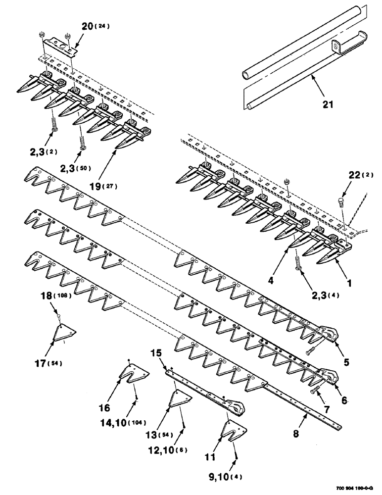 Схема запчастей Case IH SC414 - (3-04) - SICKLE & GUARD ASSEMBLY - RANGE GUARD (14 FOOT) (09) - CHASSIS