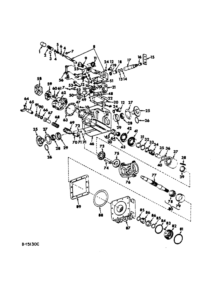 Схема запчастей Case IH 616 - (F-28) - HYDRAULICS SYSTEM, HYDRAULIC DRIVE PUMP, SUNDSTRAND, FOR (07) - HYDRAULIC SYSTEM