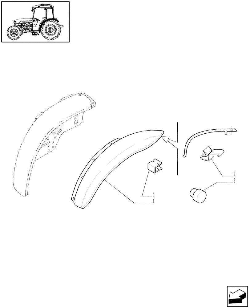 Схема запчастей Case IH JX1060C - (1.92.87/02) - (VAR.492/1) REAR MUDGUARD EXTENSION WITH CAB (10) - OPERATORS PLATFORM/CAB