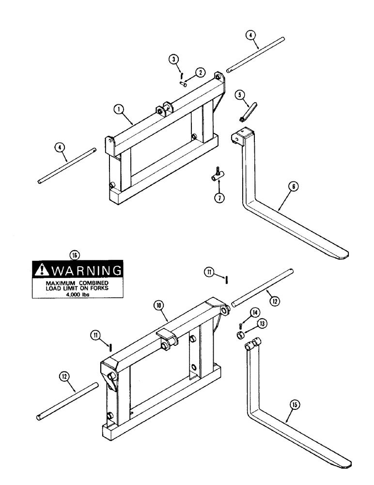 Схема запчастей Case IH 65 - (56) - FORK LIFT ATTACHMENT, FORK LIFT ATTACHMENT (82) - FRONT LOADER & BUCKET