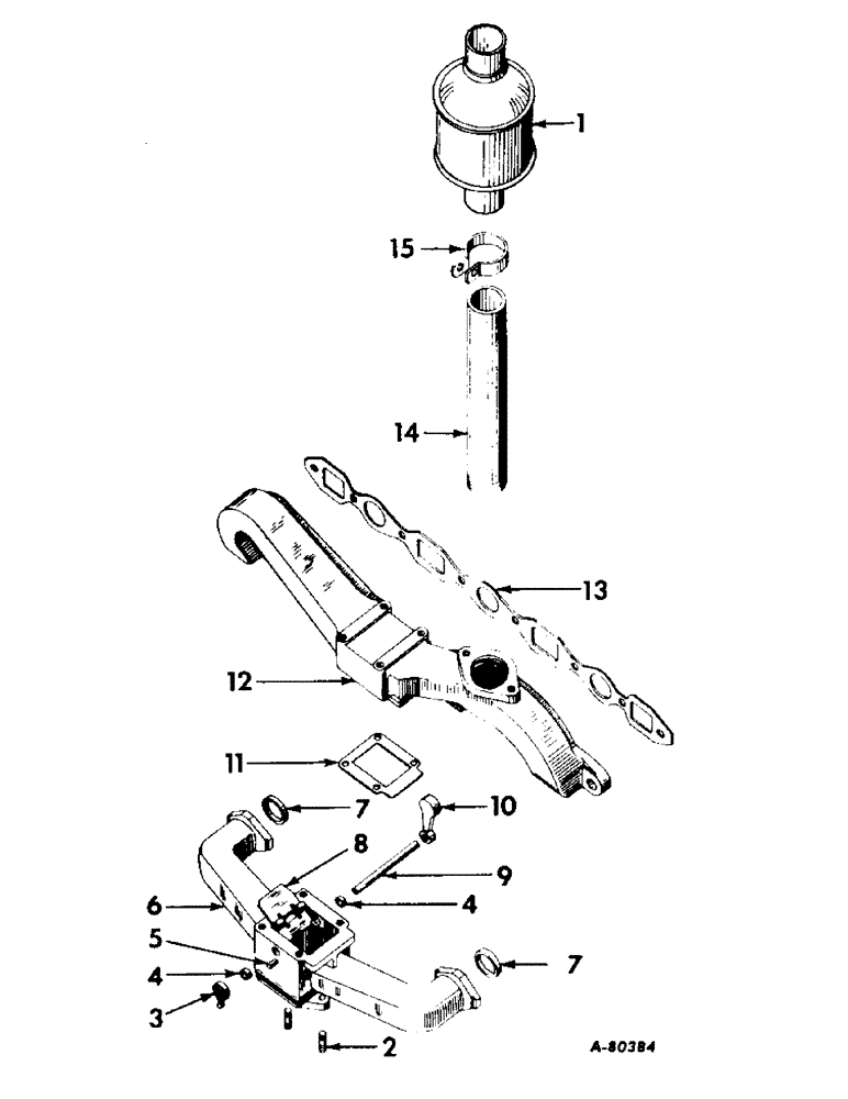 Схема запчастей Case IH 555 - (G-09) - INTAKE MANIFOLD AND EXHAUST SYSTEM (10) - ENGINE