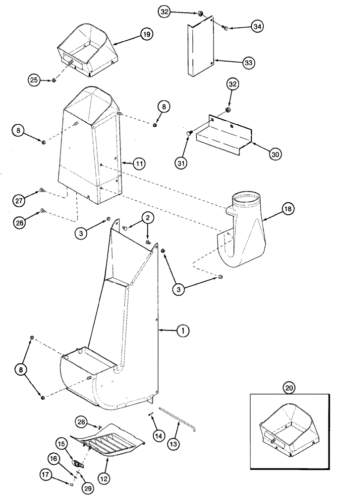 Схема запчастей Case IH 2555 - (09C-05) - DRUM OUTLETS - REAR - 4 ROW NARROW, NO. 1 AND 2, 5 ROW NARROW, NO. 2 AND 3, 5 ROW WIDE, NO. 2 AND 3 (15) - HANDLING SYSTEM